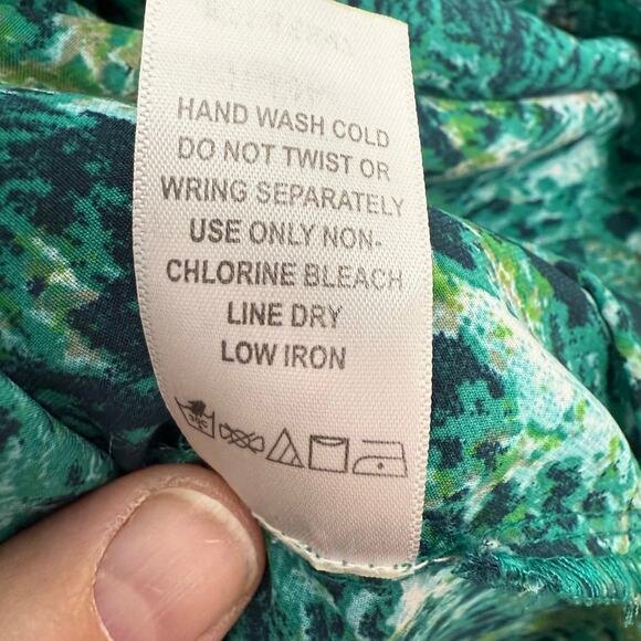 Ellos Tunic Women’s Size 1X Green Abstract Print Drawstring Waist Swim Cover-Up - Picture 7 of 8